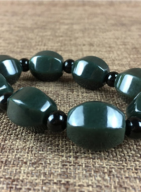 老坑玉石带证书送男友手串