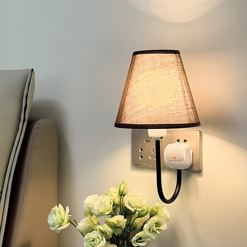 简约免打孔插头卧室床头墙壁灯