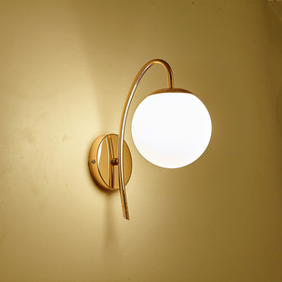 简约现代壁灯卧室床头灯北欧轻奢金色防蚊尘客厅背景led墙壁灯