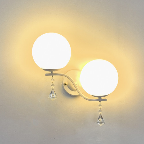 奶油风ed双头简约客厅楼梯灯