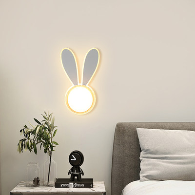 led室内主卧壁灯2023新款创意儿童房床头灯现代简约卧室兔子墙灯