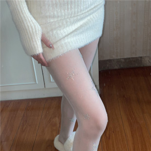 吾等是猫 袜黑丝袜 星星烫钻白丝袜纯欲任意剪连裤