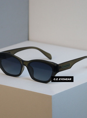 韩版ins方形猫眼墨镜高级感显瘦