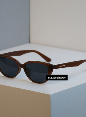 复古猫眼ins焦糖色高级感墨镜