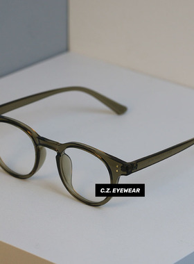 CHOZEN/44mm小圆框黑框眼镜素颜神器女gm小脸高度近视镜架配近视