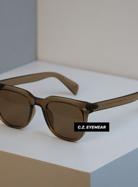 复古港风小红书ins方框茶色墨镜