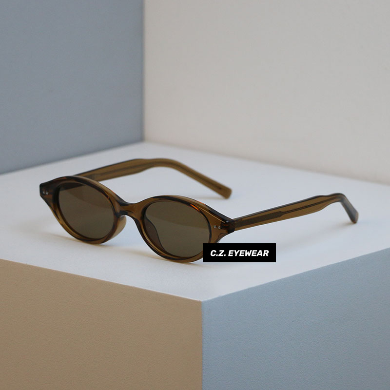 新款小众极窄猫眼墨镜防紫外线