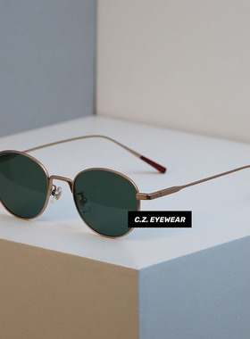 复古老钱风金属圆框墨镜素颜通勤