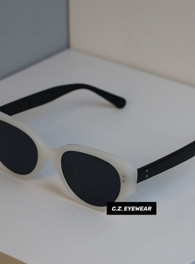 王嘉尔同款美式复古黑白撞色墨镜