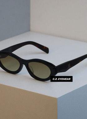 Y2K窄框超辣猫眼板材高级感墨镜