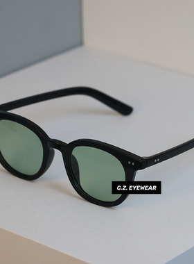 韩国ins风绿色墨镜大脸显瘦