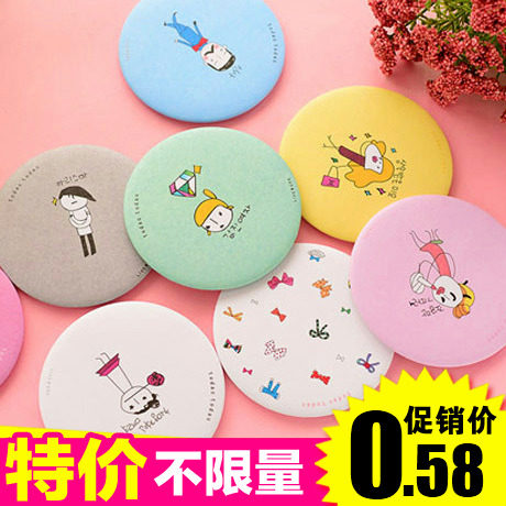 韩国时尚甜美可爱迷你卡通小镜子便携化妆镜创意圆形随身镜公主镜