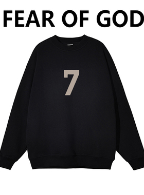 ESSENTIALS复线胸前数字小7圆领fog男女情侣秋冬潮牌宽松高街卫衣