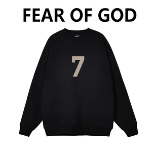 ESSENTIALS复线胸前数字小7圆领fog男女情侣秋冬潮牌宽松高街卫衣