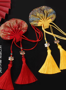 中国风刺绣香囊袋古风汉服随身香包手工绳结流苏荷包胎毛发袋子
