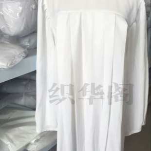 圣诞节衣服班服 垂度好不起皱玉冰沙诗歌服装 白色袍子餐服长袖 长款