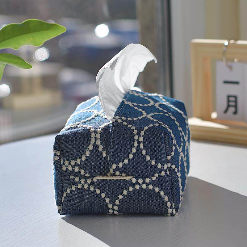 日系铃鼓纸巾盒刺绣ins风车载