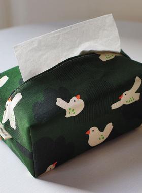 Handmade原创手作卡通布艺纸巾套车载抽纸盒桌面餐厅客厅家用商用