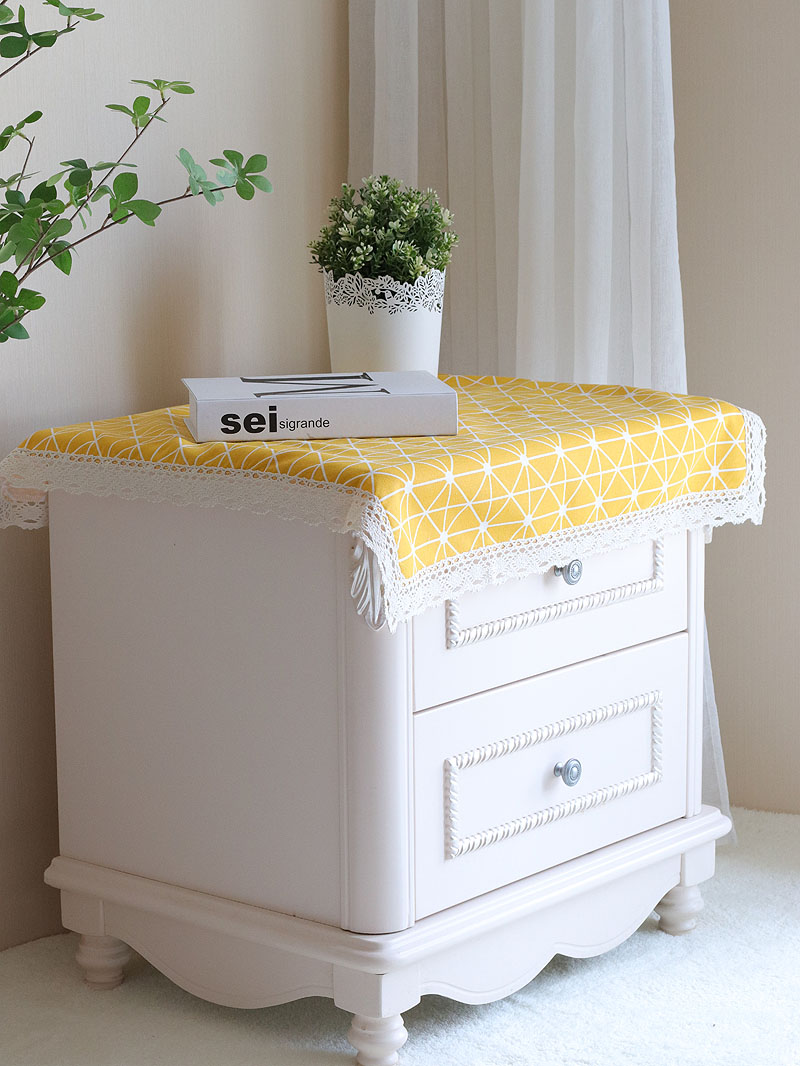 床头柜盖布棉麻布艺可机洗