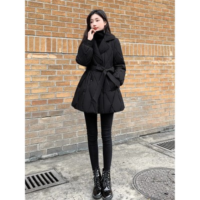 冬季2025新款黑色棉服女