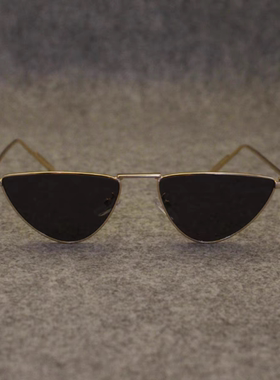 眼镜欧美风潮流摆拍墨镜男女高级感倒三角形ins风边框金属太阳镜