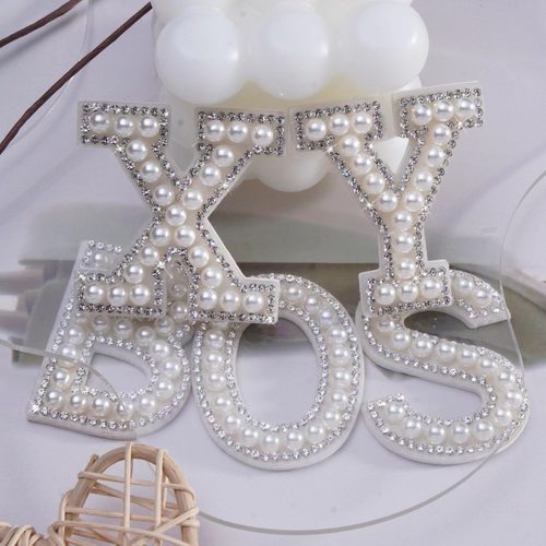 水钻珍珠26英文字母贴自粘补香风