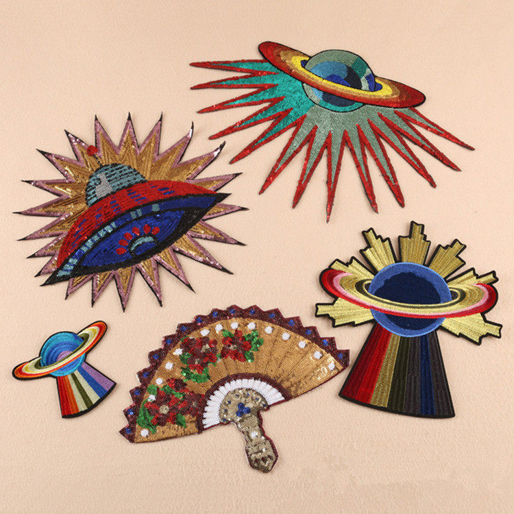 超大号星球系列刺绣布贴朋克风格胸贴补丁牛仔夹克diy装饰绣花贴,居家布艺,布贴,淘宝优惠券,粉丝福利购,淘宝优惠卷