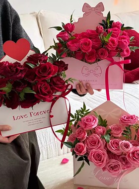 2026年情人节新品浪漫情书信封包装盒粉色红色爱心信封装饰摆件