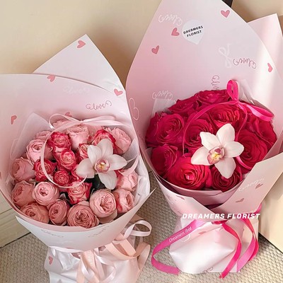 邂逅-告白气球粉色爱心包装纸DIY手工花束包装材料情人节礼物纸