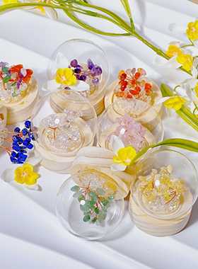 发财树桌面摆设景观瓶天然水晶