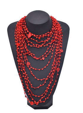 波西米亚多层叠戴串珠项链