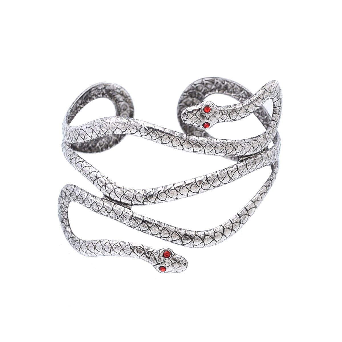 扭曲缠绕小蛇开口复古做旧手镯银色小众设计感手饰批发古风配饰 - 封面