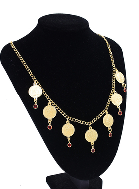 金色民族风流苏发饰项链两用