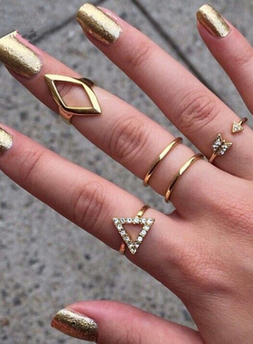 复古镶钻戒指合集几何