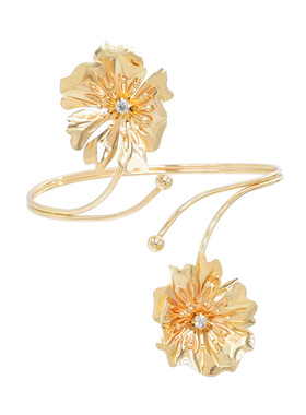 欧美夸张设计感金属手臂镯大花朵