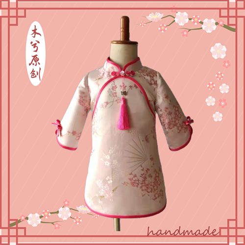原创加厚唐装木兮设计女童秋冬