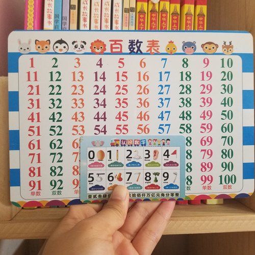 1到100百数表数字认知卡片教具