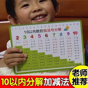 10以内的分解与组成幼儿园一年级20以内加减法口诀表数学公式卡片
