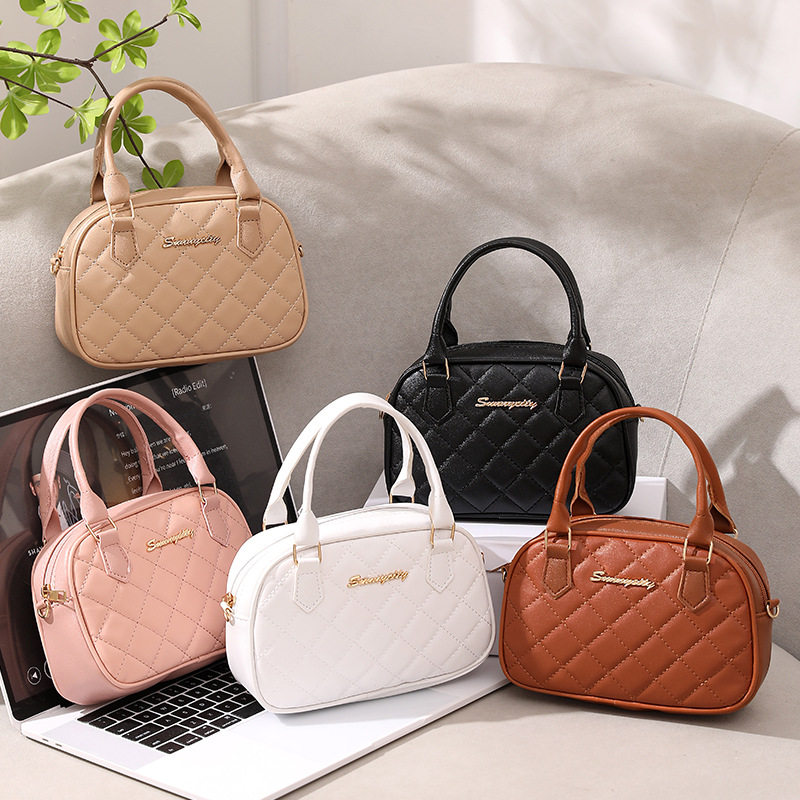 爆款休闲女包菱格贝壳包2025新款夏季女士时尚斜挎手提包包