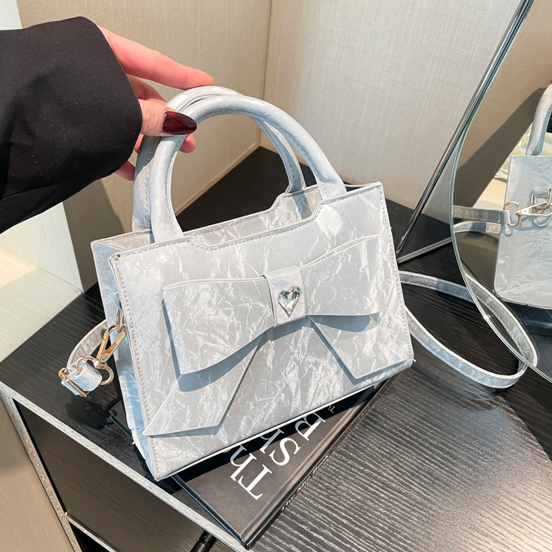 时尚蝴蝶结单肩手提包包2025新款潮流斜挎包简约女包小方包女