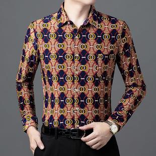 冰丝衬衫 衬衣宽松美式 男春夏薄款 中男装 复古 透气垂感时尚 高档长袖