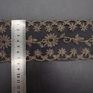 辅料蕾丝lace双边条码 网纱刺绣水溶花边金线精品服装 花边