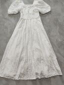 均码 白色松紧腰连衣裙 不退换 腰60 长108胸74