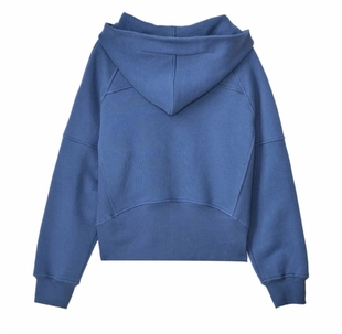 lulu款 重磅显白简约纯色休闲连帽拉链卫衣汉麻棉外套25338