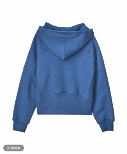 lulu款重磅显白简约纯色休闲连帽拉链卫衣汉麻棉外套25338