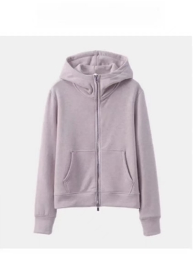 【风信紫】加厚保暖重磅汉麻棉一件过冬双拉链连帽卫衣外套24310