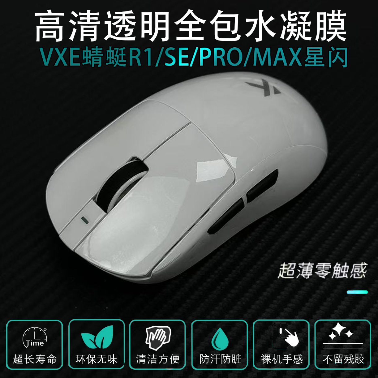 涂鸦贴纸VXE蜻蜓R1 SE PRO MAX全包透明保护防脏发黄防老透明耐磨