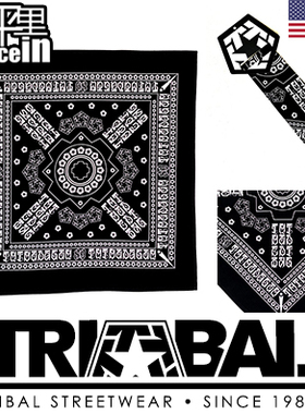 【北京现货】TRIBAL GEAR 方巾BANDANA街舞西海岸街头匪帮 黑蓝红