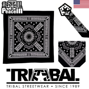 【北京现货】TRIBAL GEAR 方巾BANDANA街舞西海岸街头匪帮 黑蓝红