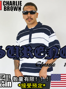【北京现货】FB County polo横条纹美国西海岸HIPHOP加州长袖衬衫